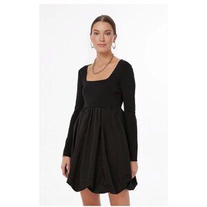 Hyacinth House Black Bubble Skirt Cecilia Mini Dress Medium